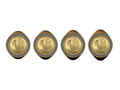 Money smile emoji diamond ring US sizes 7to10 3D print model