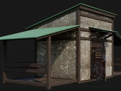 Medieval Houses 52- 4K Textures Game Ready Low-poly 3D model