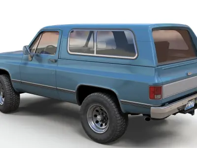 American offroad car Low-poly 3D model