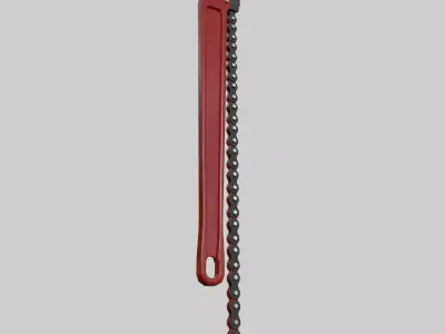 Heavy-Duty Pipe Chain Wrench Low-poly 3D model