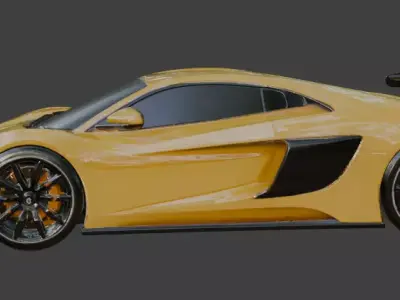 Generic Supercar Yellow 3D Model 3D model