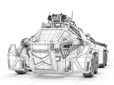 Sci-Fi Military Car 3D model