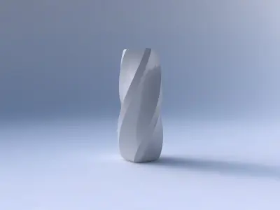 Vase rectangle with twisted bands 2 3D print model