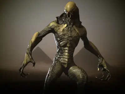 Low-poly model of the character MutantZ4 Low-poly 3D model