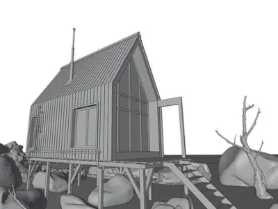 Modern Cabin V2 Low-poly 3D model