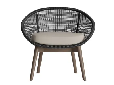 Scoop Back Outdoor Lounge Chair 3D model