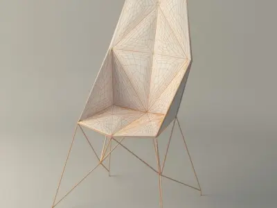 Mayflower Armchair Low-poly 3D model