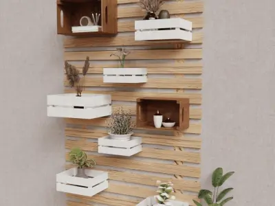 wall wodden decoration Low-poly 3D model
