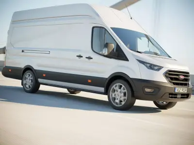 White modern cargo van 3D model