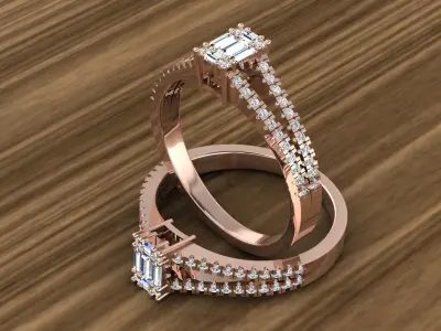Diamond Jewelry Ring 3D print model