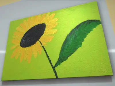 Yellow Flower - Oil Painting Low-poly 3D model