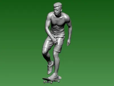 Roller skating boy model for decoration - 3D printed - statue 3D print model