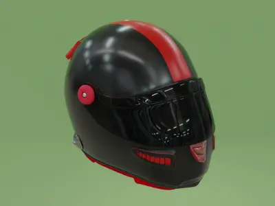 Racing Helmet Free low-poly 3D model