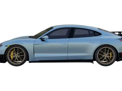 Porsche Taycan Turbo GT Weissach Package 2025 Low-poly 3D model
