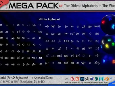 440 Alpha Symbols from The Oldest Alphabets in the World - Vol 1 Texture