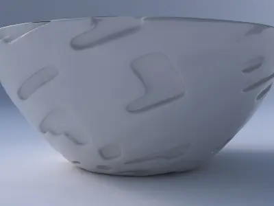 Bowl wide with cavities smooth 3D print model