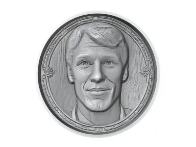 Marco van Basten Footballer Medallion 3D print model
