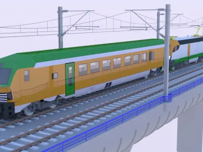 Railway station and bridge II 3D Model Collection