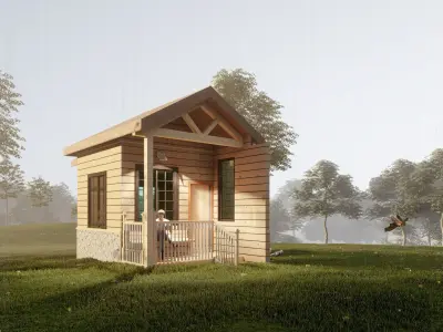 Tiny House Model  Low-poly 3D model