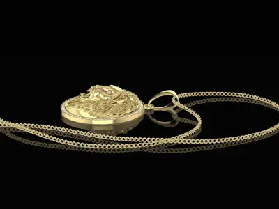 Pendant head of lion 3D print model