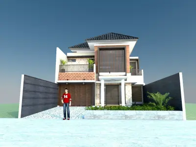 minimalist house exterior Design  2 3D print model