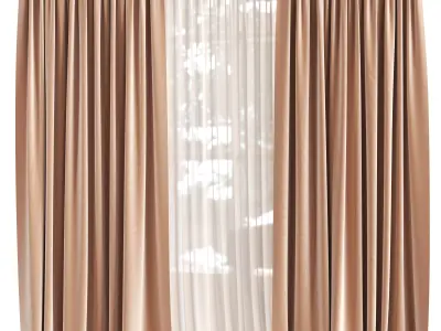 Curtain For interior N086 Low-poly 3D model