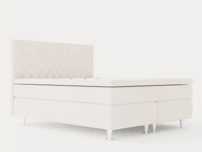 Celine Complete Bed Package 160x200 Velvet Beige Low-poly 3D model