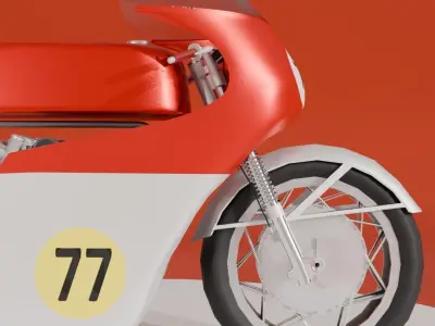 4 cylinder road racer motorcycle 3D model