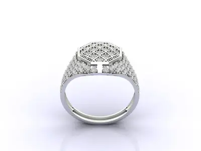 Print Ready STL 3DM  Gents Rings Diamond Men Ring  3D print model 20
