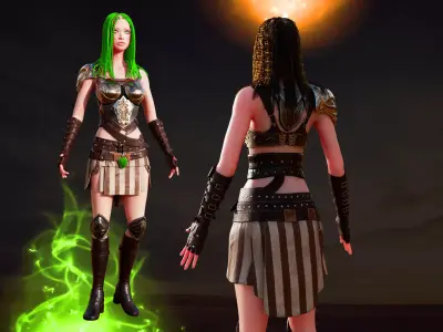 GAME-READY 3D Character - Diana Diamond Low-poly 3D model