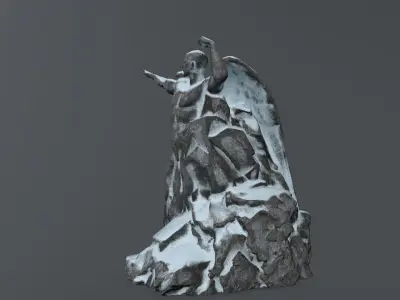 Man statue 1  Low-poly 3D model