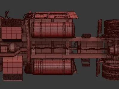 Detailed Peterbilt 379 with interior  3D model