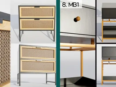 Luxury nightstands collection 3D model