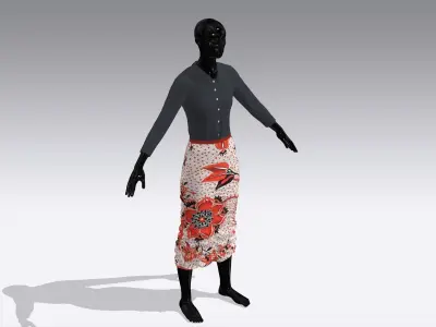 Woman Cloth Dress Low-poly 3D model