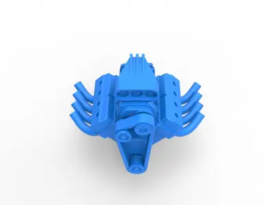 Engine V8 for vintage dragster Version 4 Scale 1 to 25 3D print model