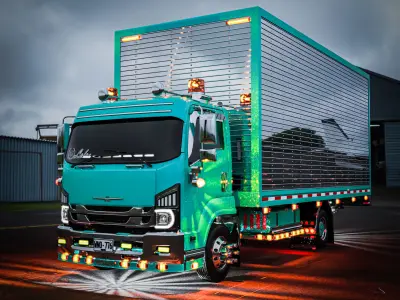 Isuzu FRR Forward box truck 3D model