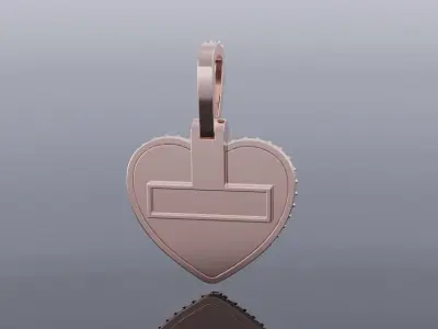 Emerald heart pendant 3D print model