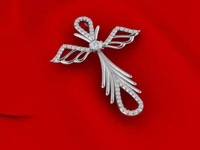 Cross with angels wings 2 3D print model