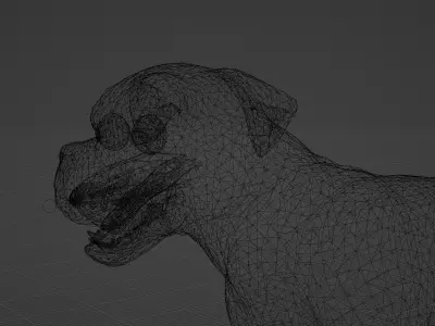 DOG - BOXER  Low-poly 3D model