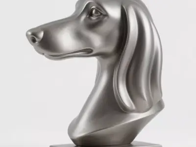 Dog sculpture 3D print model 3