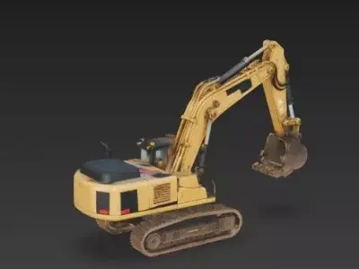 Excavator 3D Model - Construction Vehicle - PBR Textured 3D model