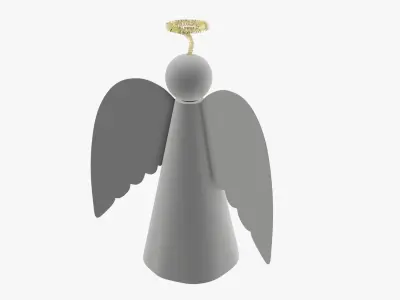 Angel with halo paper 3D model
