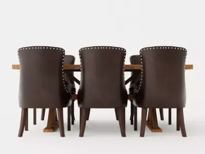 Lyon Extendable Food Group200 Cm With 6 Tuva Chair Nat Low-poly 3D model