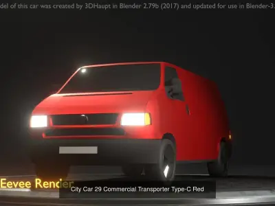 City Cars All Types A B C D E Red 3D Model Pack