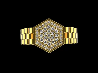 Chain signet ring model 866 3D print model