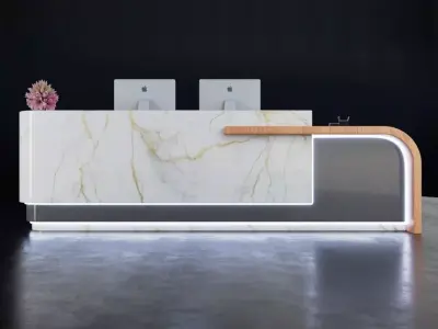 reception desk design 5 Low-poly 3D model