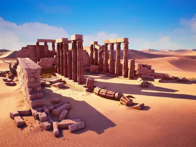 Ancient Egyptian Pillar Low-poly 3D model