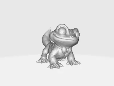 Cute Valentine Lizard Figurine Heart Eyes Reptile Romantic  3D print model