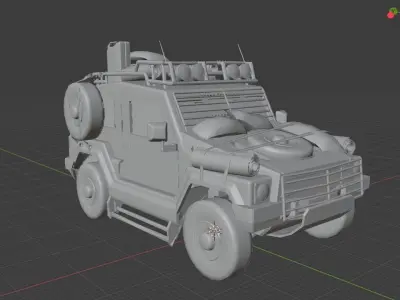 Offroad vehicle with texture Low-poly 3D model