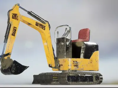 ZBL Mini Excavator - Unreal Project Low-poly 3D model